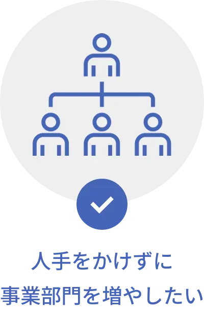 人手をかけずに事業部門を増やしたい